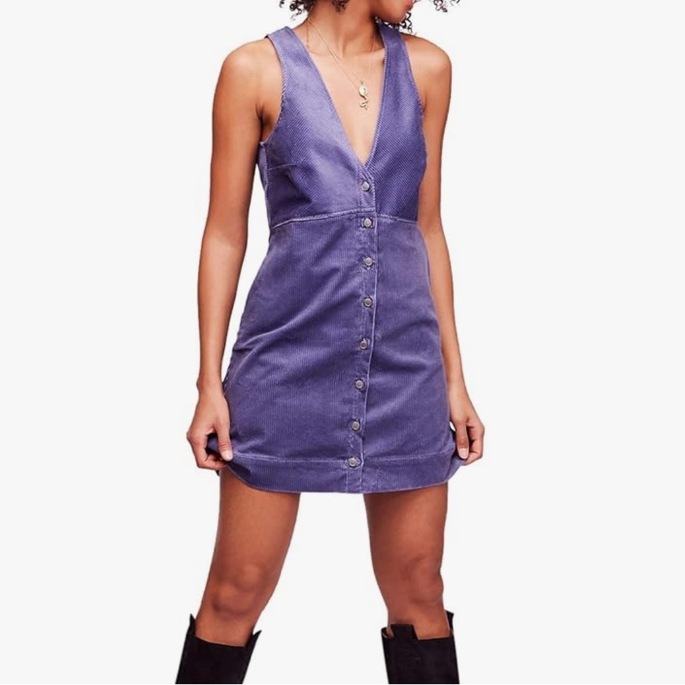 FREE PEOPLE corduroy mini dress (periwinkle)